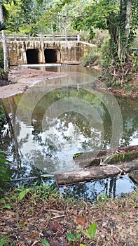 The river recedes when the dry season arrives photo