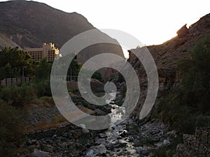 River and resort at Hammamat Ma`In Hot Springs, Jordan