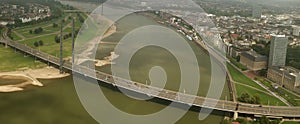 River Rhine and Bridge in DÃÂ¼sseldorf, Germany