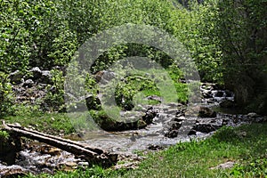 River, rocks and spring in Cerna Mountains, Romania