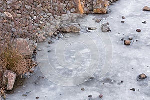 The river Ruhr frozen.