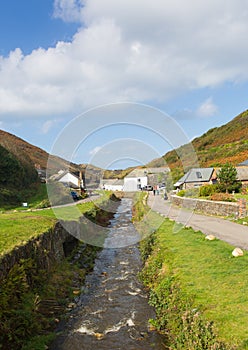 River running through Boscastle Cornwall England UK