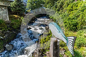 River running through Creek street Ketchikan, Alaska