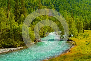 river rushing through mountain canyon