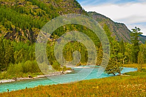 river rushing through mountain canyon