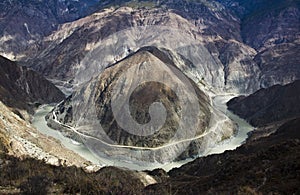 River's big turn in the west of china