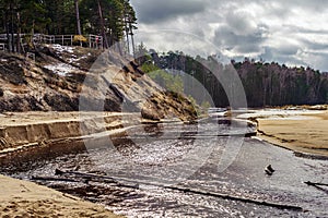 River with sandy coasts in Latvia