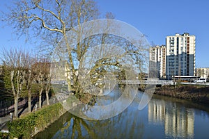 River Sarthe at AlenÃ§on in France