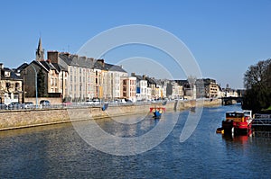 The river Sarthe at Le Mans in France