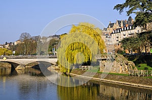 The river Sarthe at Le Mans in France