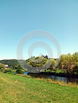 River Sauer Erpeldange in the Ardennes of Luxembourg