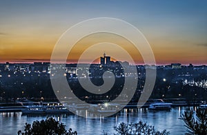 River Sava in Belgrade by night