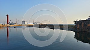 The river and the sea port Sochi