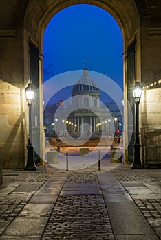 River Seine with Pont des Arts and Institut de France at night i