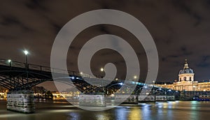 River Seine with Pont des Arts and Institut de France at night i