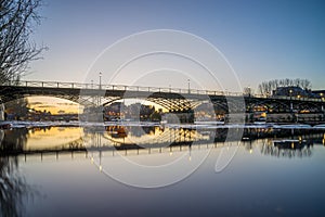 River Seine with Pont des Arts and Institut de France at sunrise