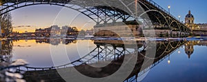 River Seine with Pont des Arts and Institut de France at sunrise