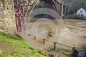 River Severn Flooding in Ironbridge UK