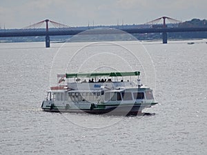 Riverboat ship tourism tourist cruises on Daugava river