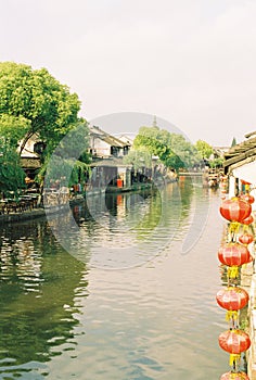River side view in Xitang Town, Zhejiang of China
