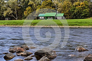 River Spey and fishing hut.