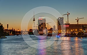 The River Spree in Berlin at sunset
