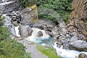 River stream in Milford Sound, New Zealand
