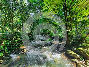 River stream at Sungai Congkak, Selangor, Malaysia.