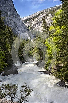 River in summer 2023. Yosemite National Park, California, USA