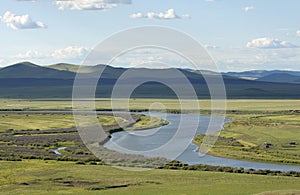 River in summer prairies