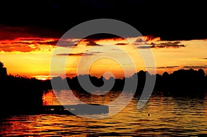 River Sunset Reflections