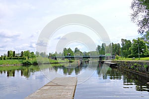 River Svartan downtown Orebro in Sweden