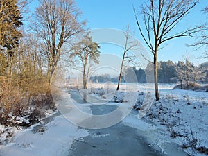 River Sysa in winter, Lithuania