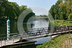 River Taff passing through Bute Park in Cardiff