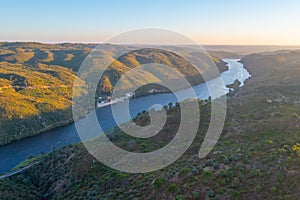 River Tajo passing town Belver in Portugal