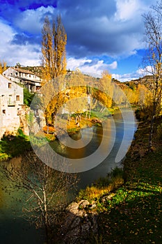 River Tajo at Trillo in autumn