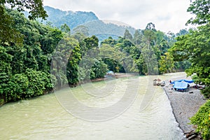 River in Tangkahan Indonesia. The Hidden Paradise in Sumatera