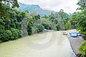 River in Tangkahan Indonesia. The Hidden Paradise in Sumatera photo