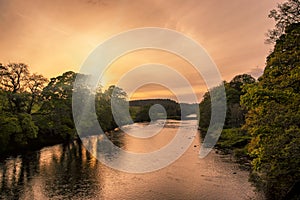 The River Tees in Barnard Castle in County Durham