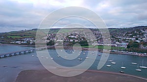 River Teign, Shaldon and Teignmouth from a drone, Devon, England