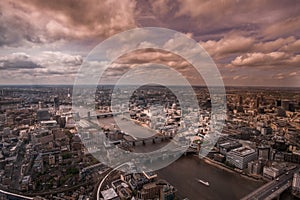 River Thames and central London,England facing photo