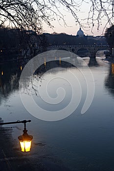 River Tiber in Rome, Italy