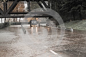 River Ticino overflow in Sesto Calende, Varese