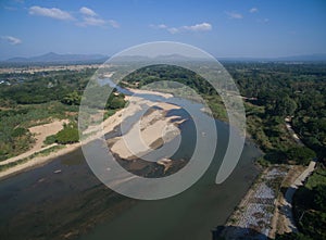 River from top view by drone