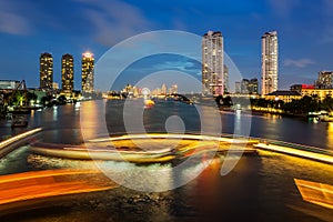 River Traffic Bangkok city