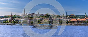 River traffic on the Danube in Budapest with the backdrop of the Castle District