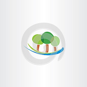 river and trees icon landscape logo icon vector