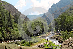 River `Treska` located near Canyon Matka, North Macedonia