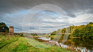 River Tweed flows below Union Chain Bridge