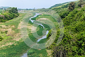 River Twisting Ocean Overhead Landscape